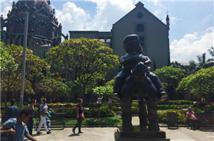 One of many Botero's sculptures in Botero Plaza