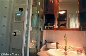 En-suite bathroom on board the train