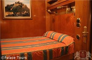Double-bedded cabin on board the train