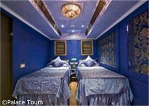 Elegant Twin-Bed Cabin Interior on Palace on Wheels Train