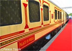 Luxurious Palace on Wheels Train with Red Carpet Entrance