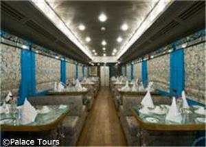Elegant Dining Car Interior on Palace on Wheels Train