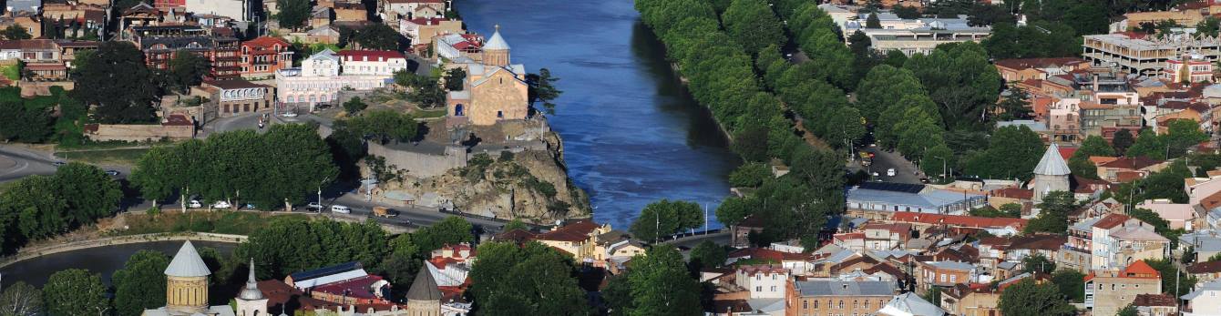 Tbilisi’s Old Town features houses sporting carved wooden balconies